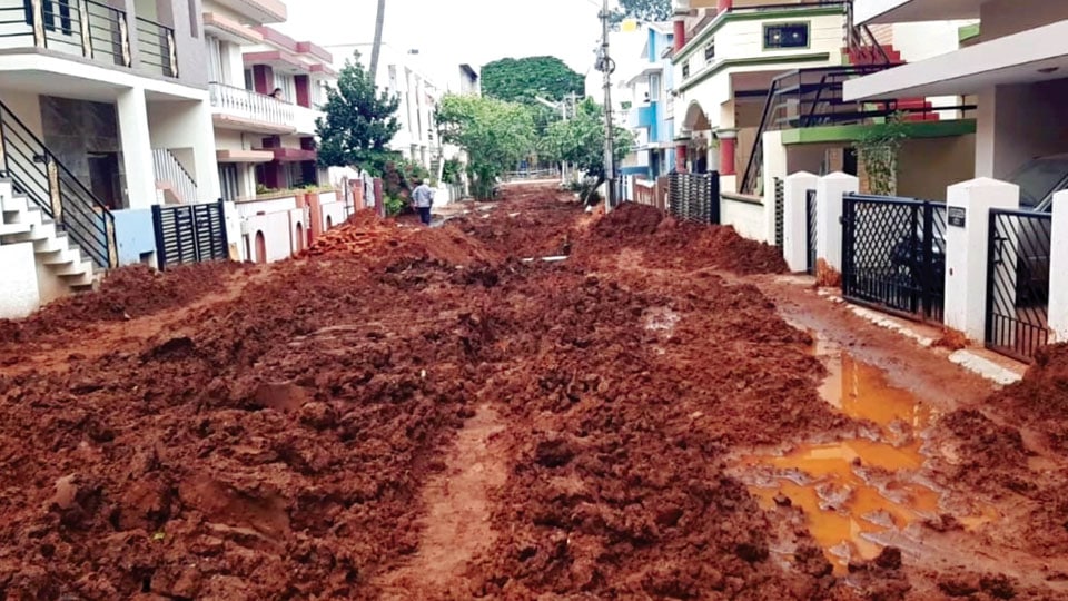 Unscientific UGD works ‘Quarantine’ Saraswathipuram 6th Main Road residents