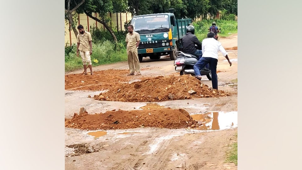 What a way to repair pothole-filled 4th Main Road at Vijayanagar