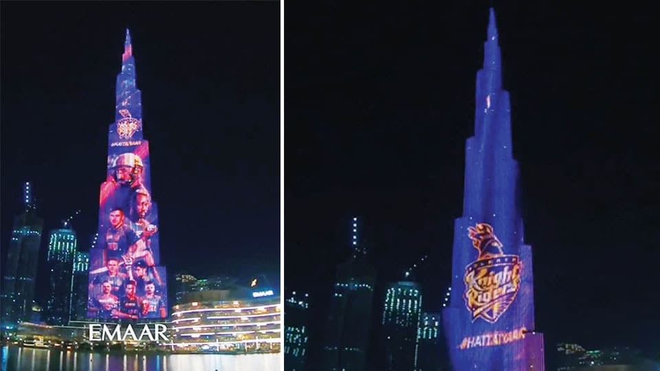Burj Khalifa lights up in KKR colours