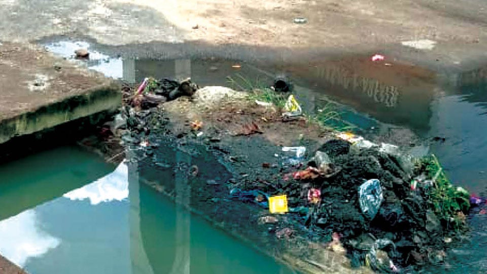 Overflowing sewage water causing health hazards at Mandi Mohalla