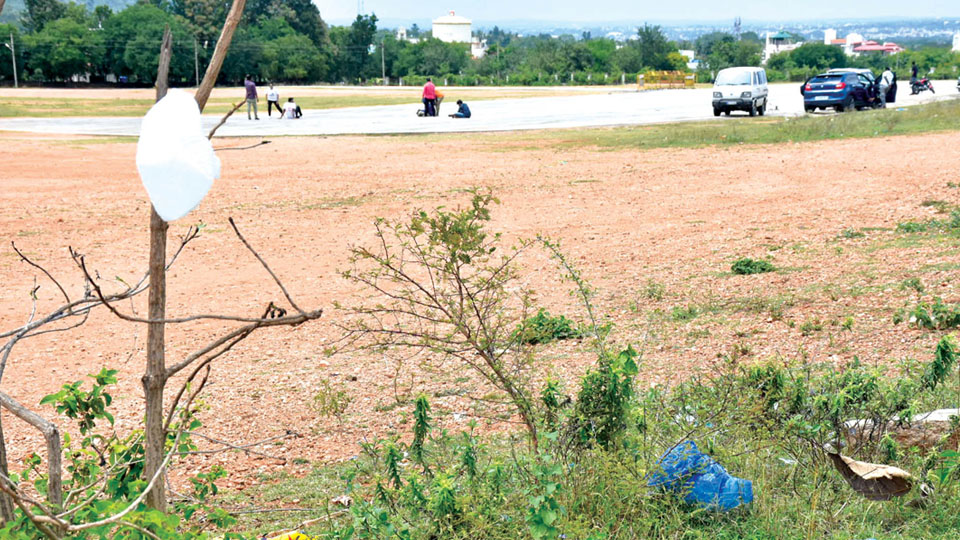 With no VVIP visit, Helipad area turns into garbage dump-yard
