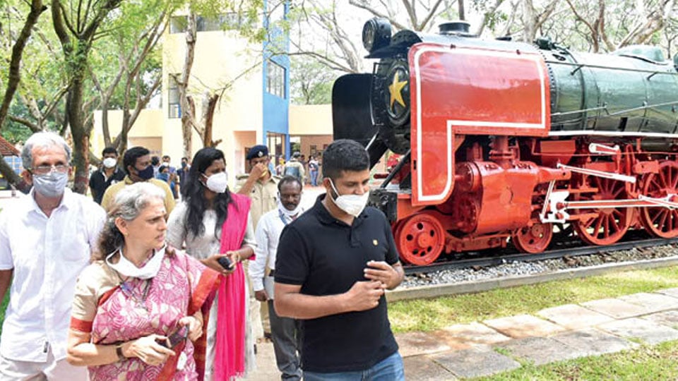 MP Pratap Simha inspects renovated Railway Museum