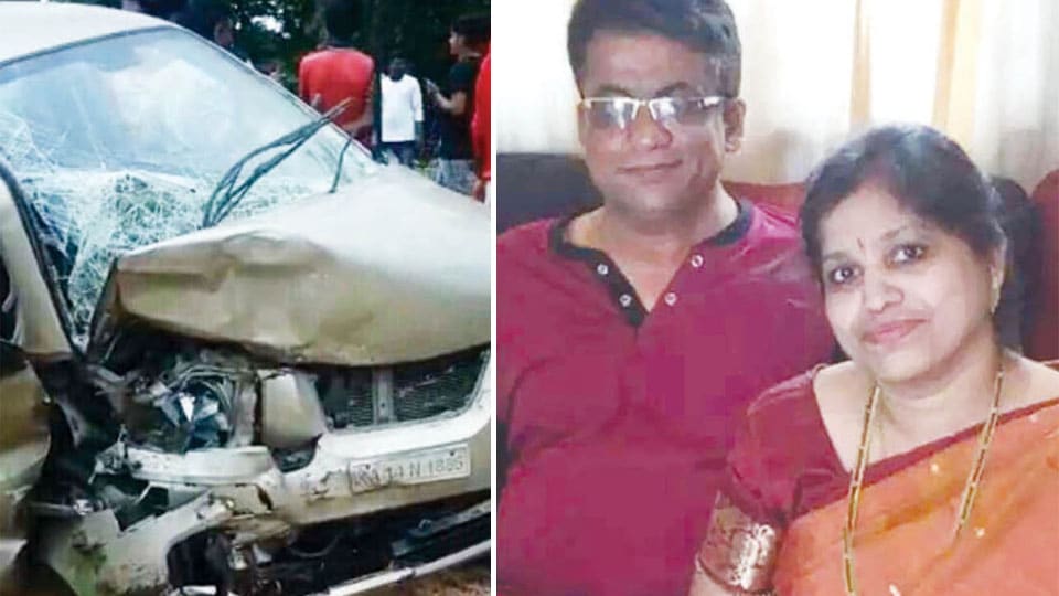 Couple killed in serial accident between two cars and bike on NH-209
