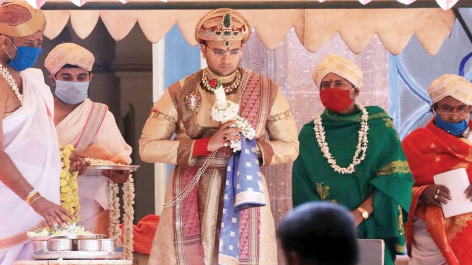 Yaduveer performs traditional puja for Palace armoury