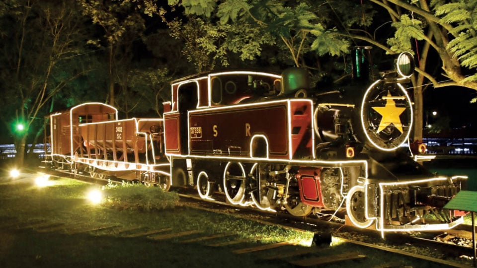 Rail Museum illuminated for Dasara festivities