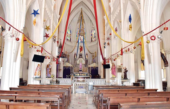 Inside view of St. Philomena’s Church at Lashkar Mohalla.