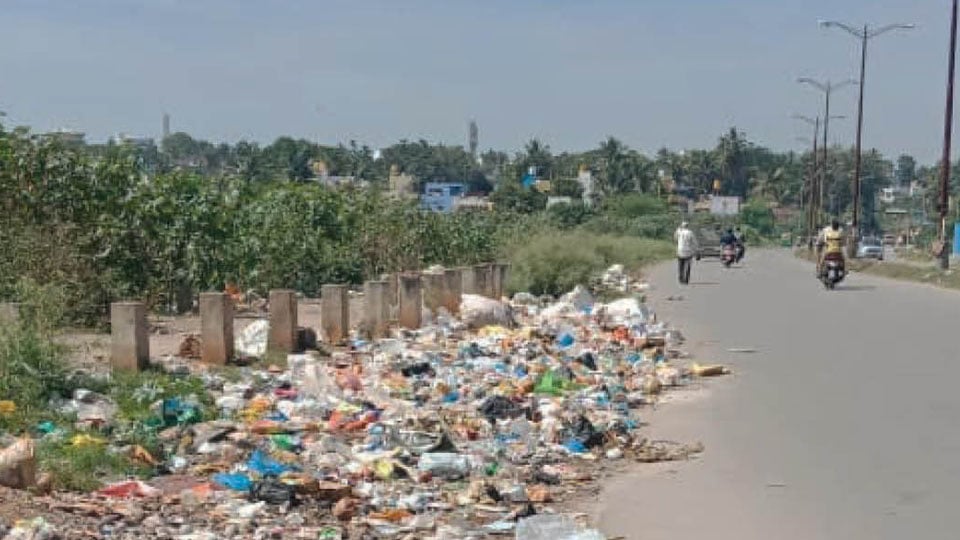 Plea to clear garbage dumped on Rajivnagar Main Road