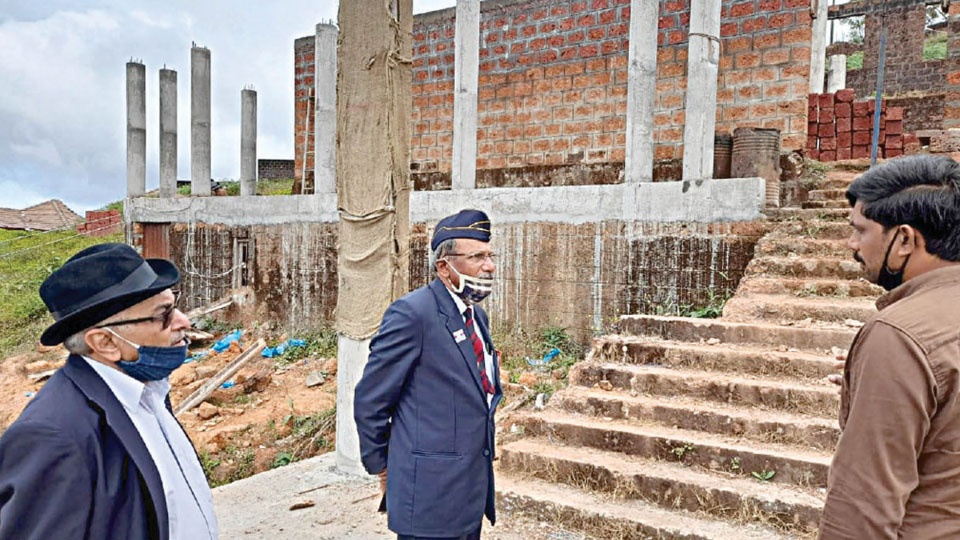 Madikeri Kodava Samaja President inspects Kodava Heritage Centre