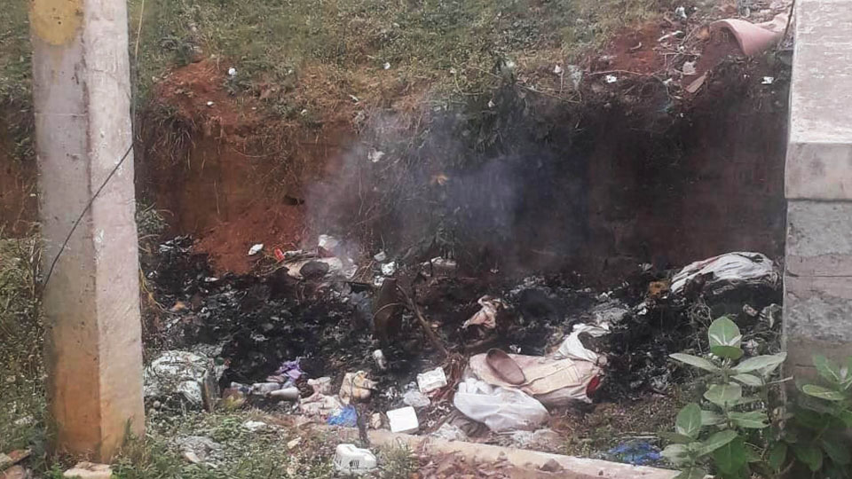 Garbage burning menace at Ramakrishnanagar