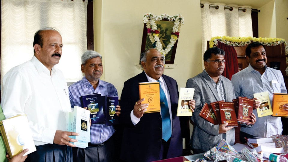 Mysore University VC releases six books brought out by ORI