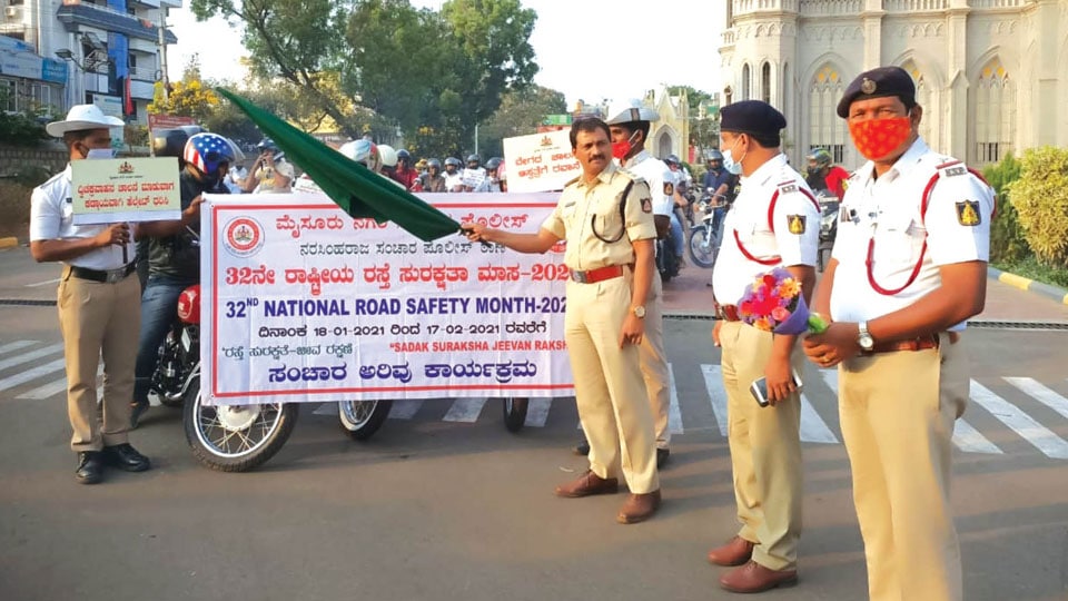 NR Traffic Police hold road safety awareness bike rally in city