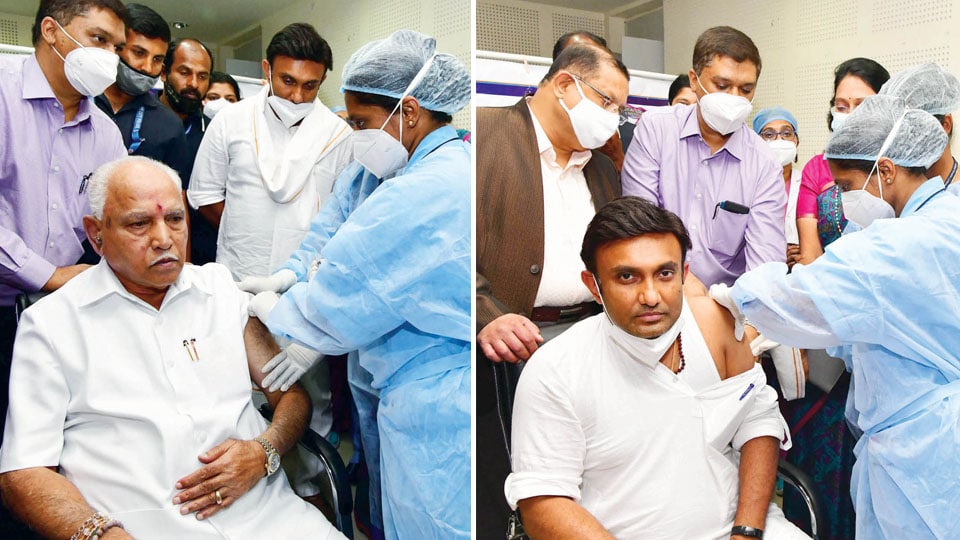 CM, Health Minister take first dose of Covaxin