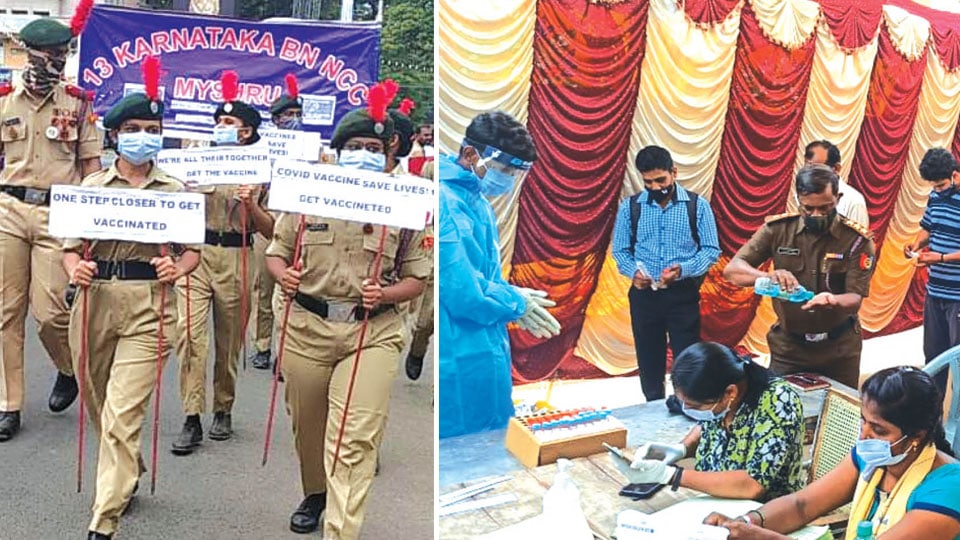 NCC cadets create awareness on COVID vaccination