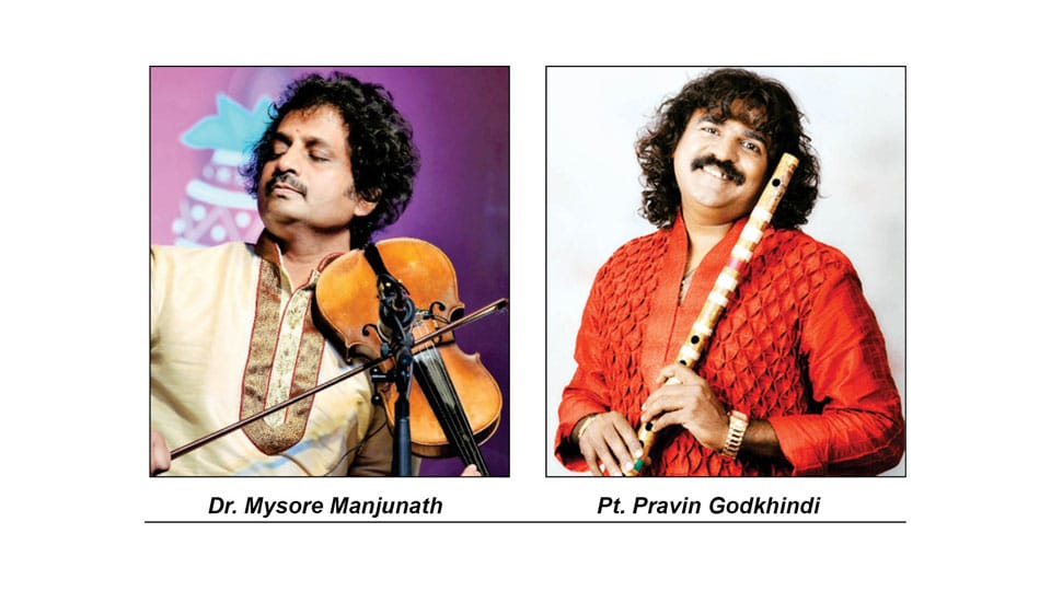 Jugalbandi by Dr. Mysore Manjunath and Pt. Pravin Godkhindi on Apr. 4