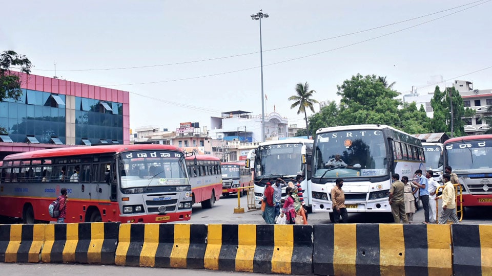 No commuters at Bus Stands and Railway Station