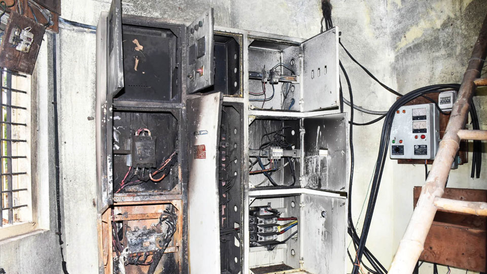 Changeover Switch Board Panel destroyed by fire at ZP office