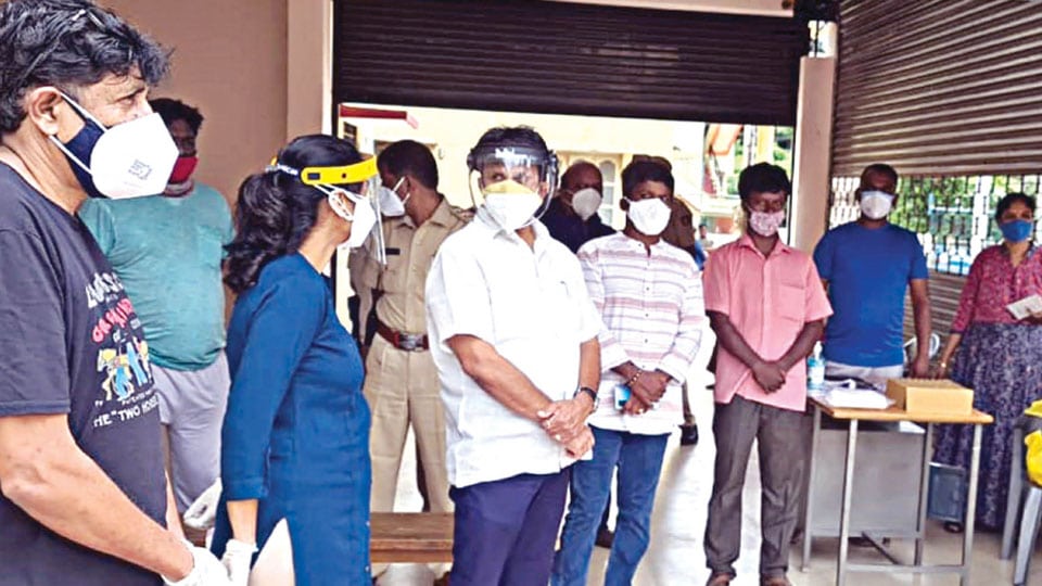 Free Covid test held at Kukkarahalli; 5 test positive