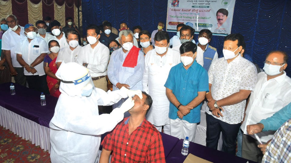 Minister Somashekar launches mega RT-PCR testing camp in KR Assembly segment