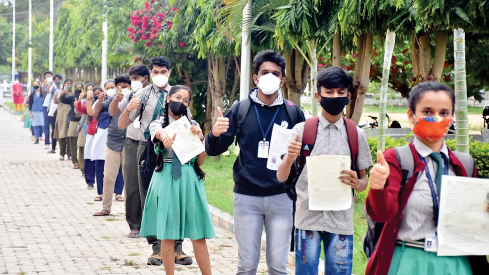 Students write second and last paper of SSLC exam