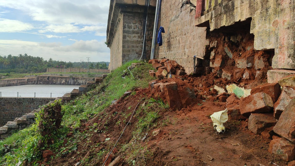 Collapsed portion of side wall at KRS Dam restored