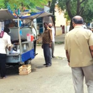 Clear Sharadadevinagar footpath encroachments
