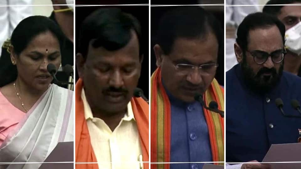 Shobha, Khuba, Narayanaswamy and Rajeev join Modi Cabinet