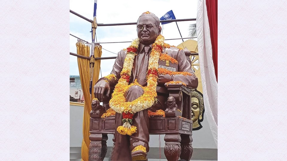 9.9 feet tall unique statue of Dr. Ambedkar unveiled
