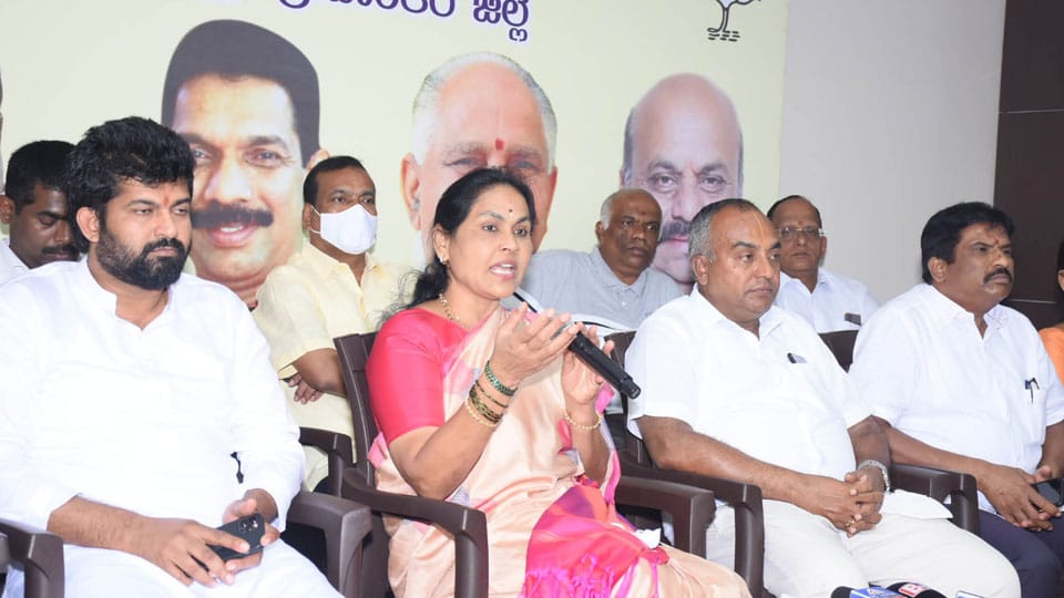 Shobha accuses Opposition Parties of unnecessarily stalling Parliament