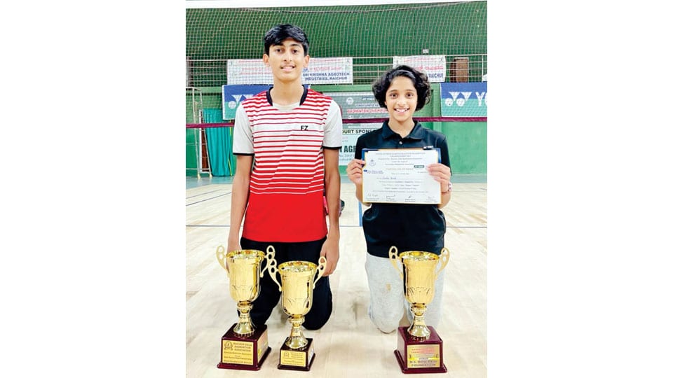 Winners of U-19 State Mixed Doubles Championship