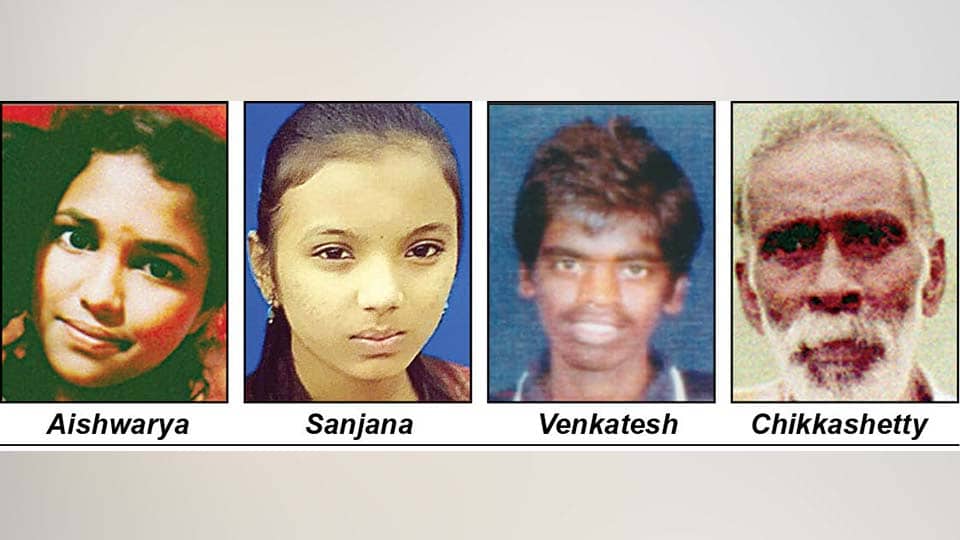 Two girls among four persons go missing
