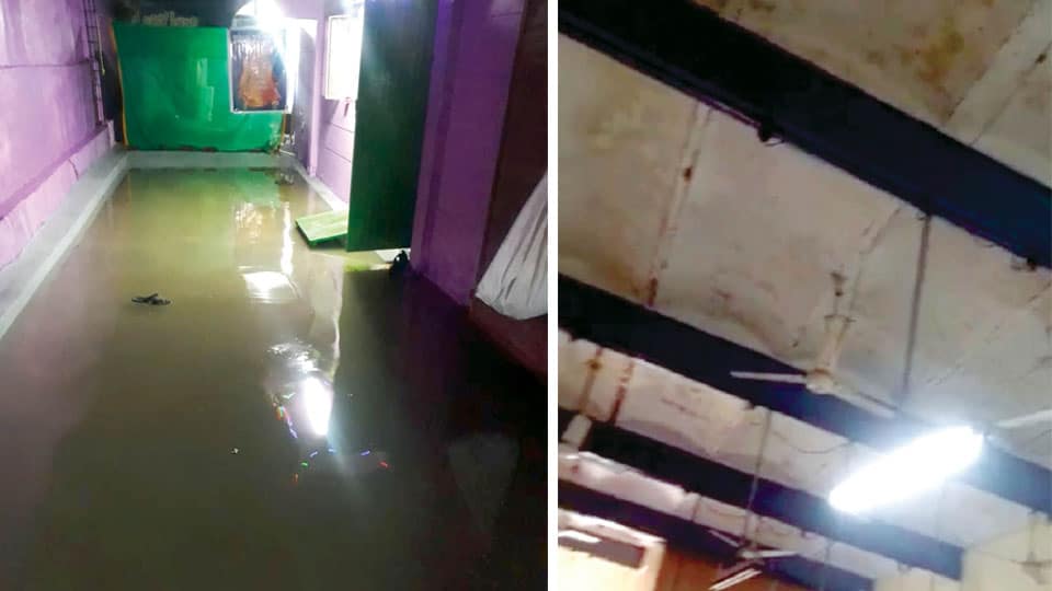Leaking roof of SBI main branch building causes concern