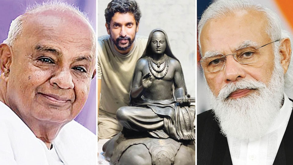 Deve Gowda lauds PM Modi for Shankaracharya statue