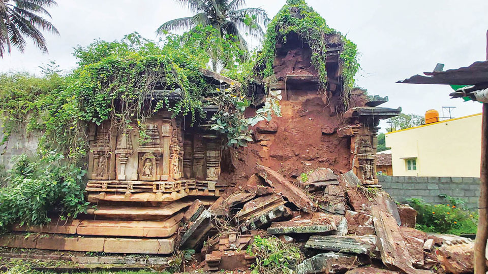 Historical Janardhana Temple collapses
