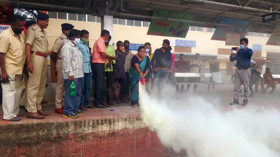 SWR Mysuru conducts special drive to prevent fire incidences in trains