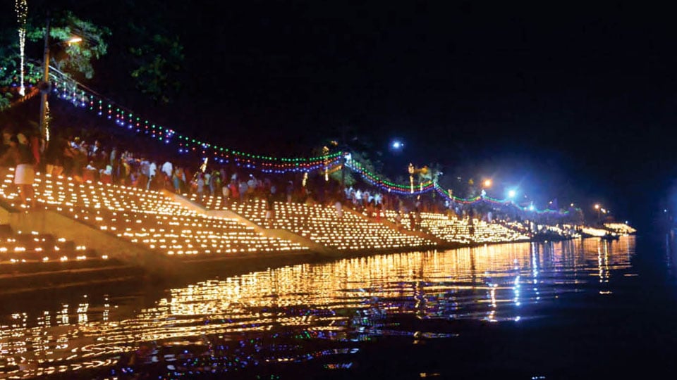 Kapila river bank shines like gold during Laksha Deepotsava