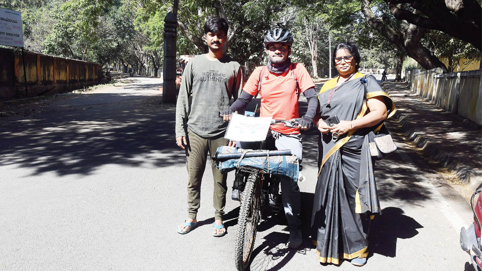 Cycling solo to save Govt. Schools, Colleges