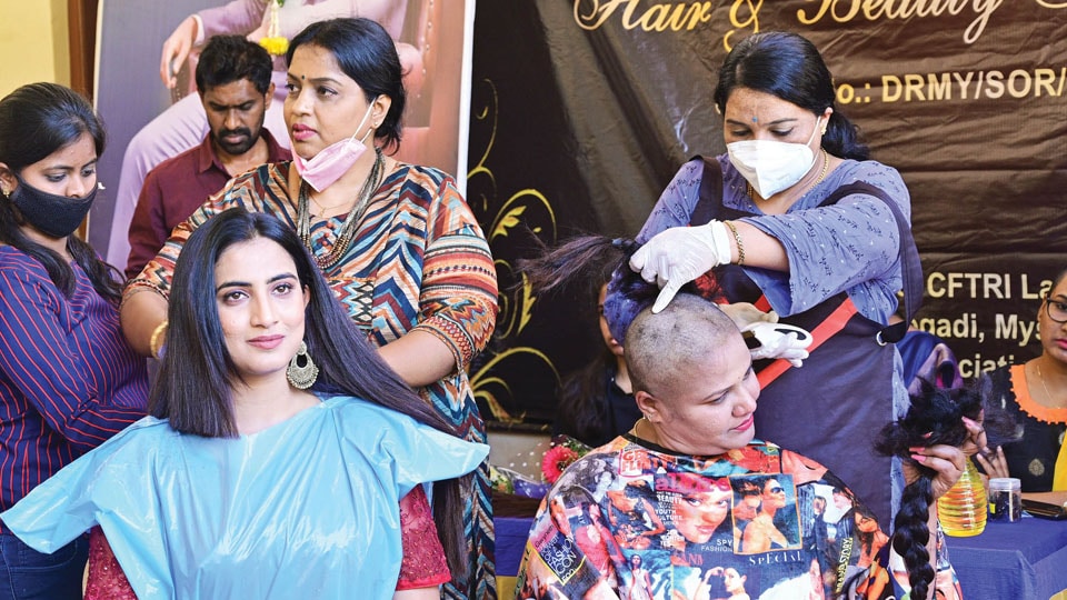 Film actress Rishika Raj launches hair donation drive