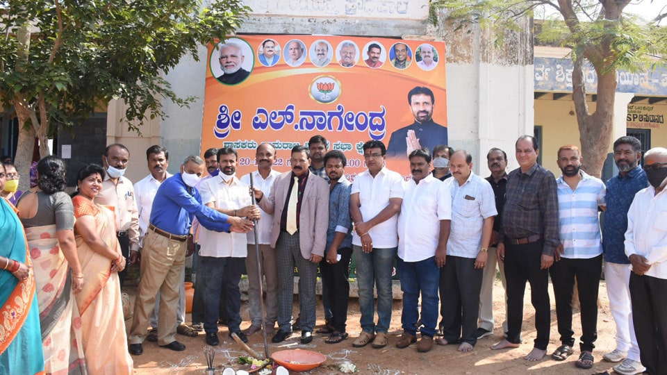 MLA launches development works at Yadavagiri Government School
