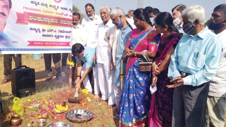 New Gandhi Bhavan site: MLA Ramdas launches compound wall works