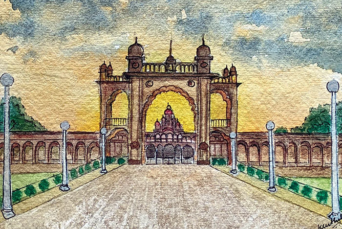Mysore Palace Indian Famous Iconic Landmark Cartoon Line Art Illustration  Stock Illustration - Illustration of heritage, ancient: 231962034