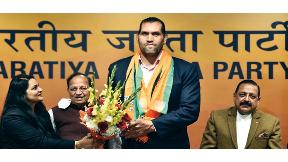 Wrestler ‘The Great Khali’ joins BJP