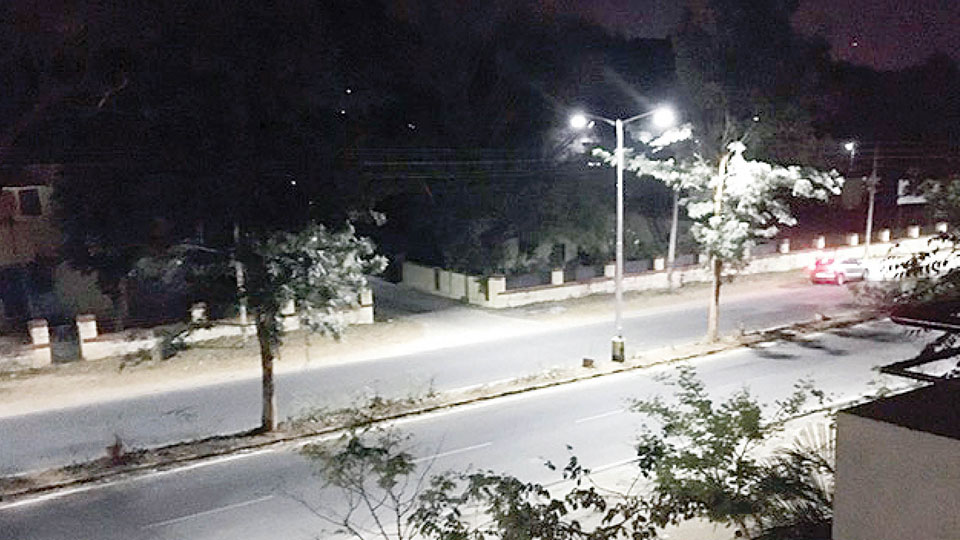 KRS road well-lit with LED street-lights