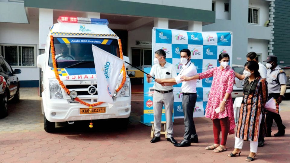 Apollo BGS Hospitals launches free ambulance service at Gonikoppa