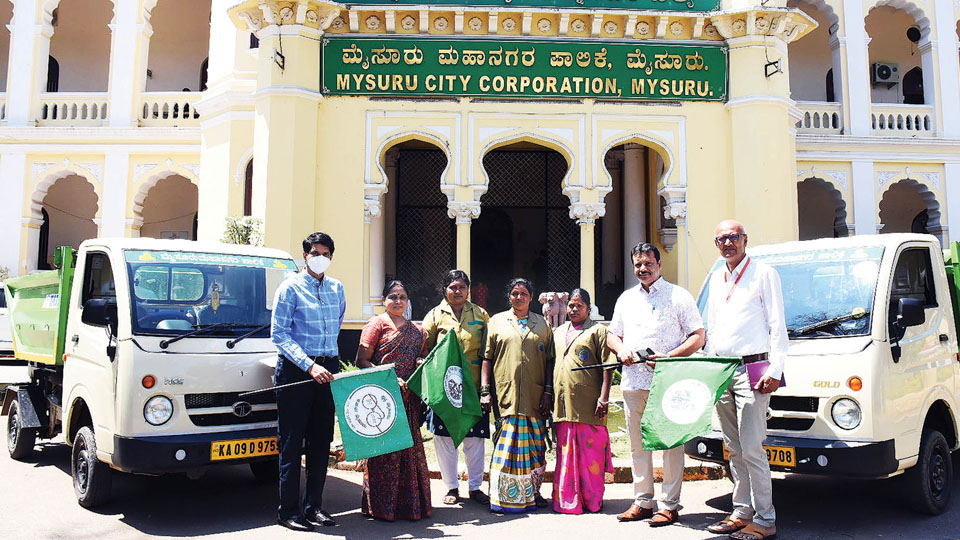 On her last day as Mayor… Sunanda Palanetra flags off women-driven garbage collection vehicles