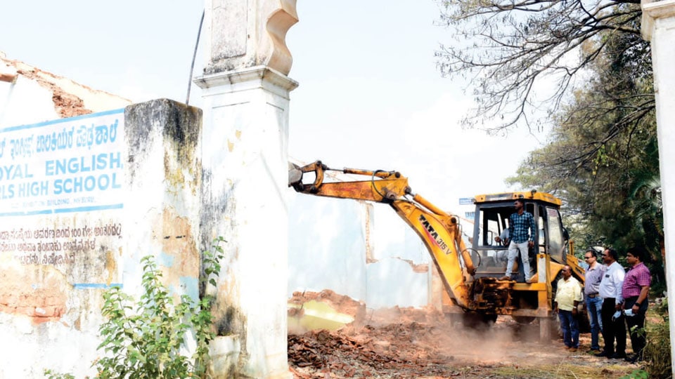 Old school building demolished in MMC&RI premises