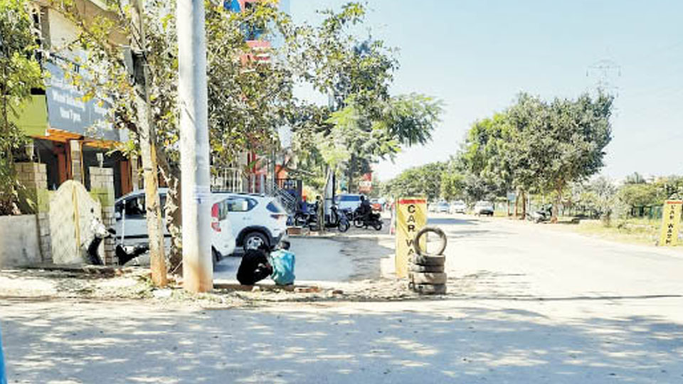 Clear footpath encroachment on High Tension Double Road