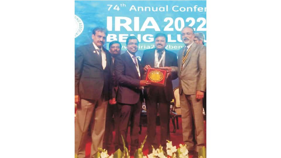 City doctor conferred President Appreciation Award by IRIA