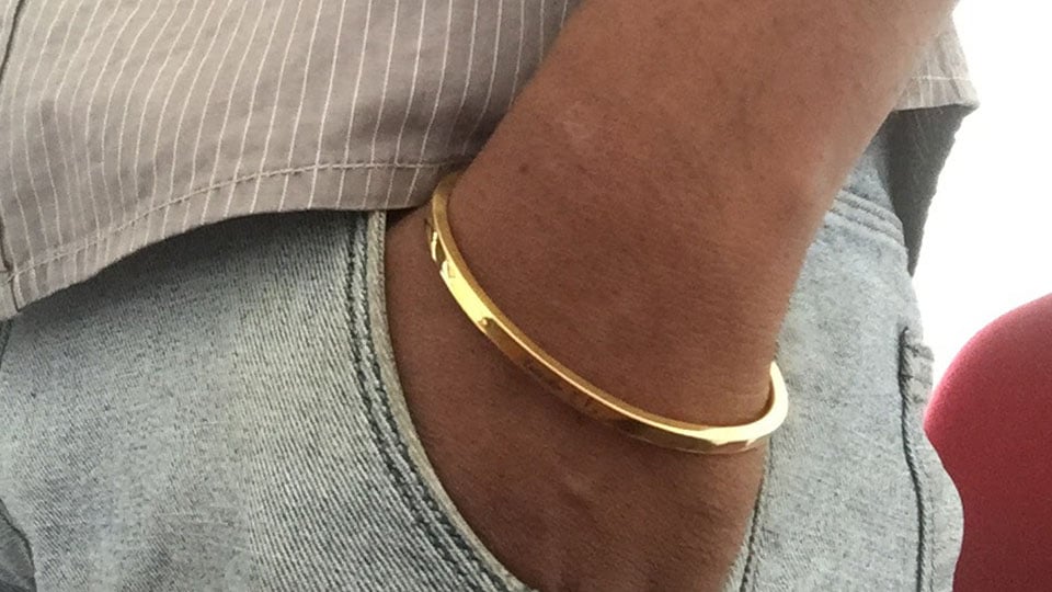 Mens Chisel Bracelet in Titanium with 24K Gold (9 Inch) - Walmart.com