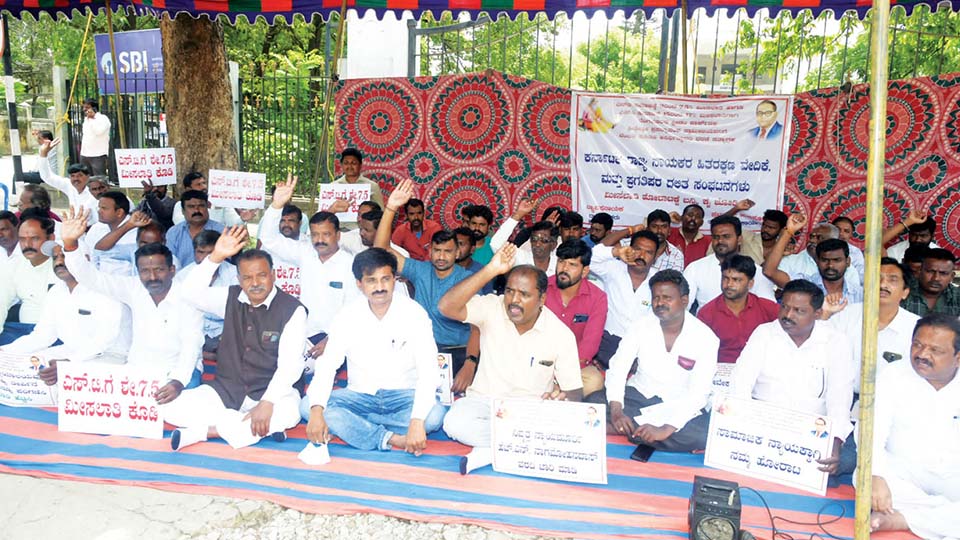 Protests in district demanding increase in reservations for SC, ST communities