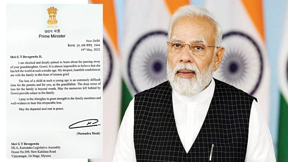PM writes to GTD; condoles grand-daughter’s death